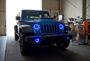 Jeep Wrangler Fog Light Halo Kit - ORACLE Lighting - LED - Blue - `07-`17